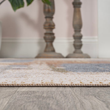 Weaver Abstract Coastal Watercolor Machine-washable Area Rug
